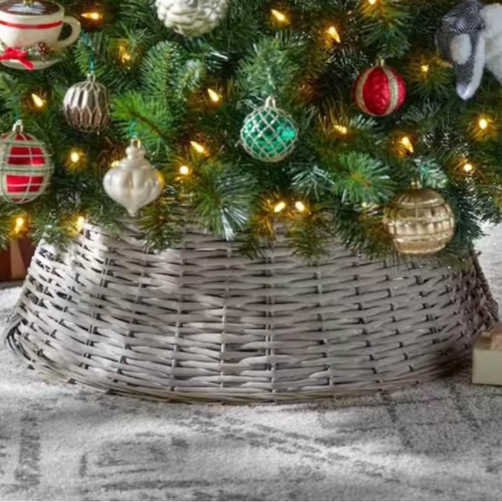 Kaemingk Willow Christmas Tree Ring, Grey Wash